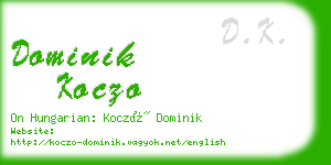 dominik koczo business card